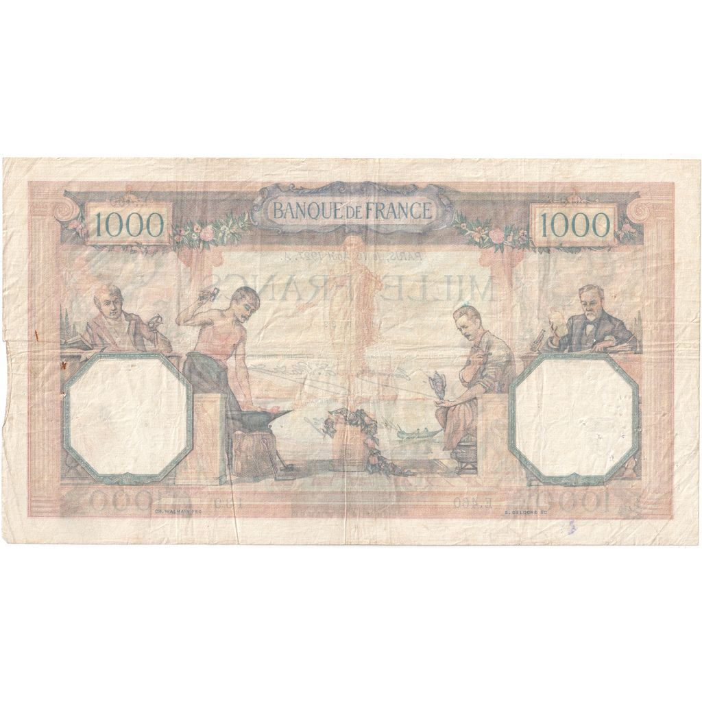 Francia, 1000 Francs, Cérès et Mercure, 1927-08-16, E.460, MBC