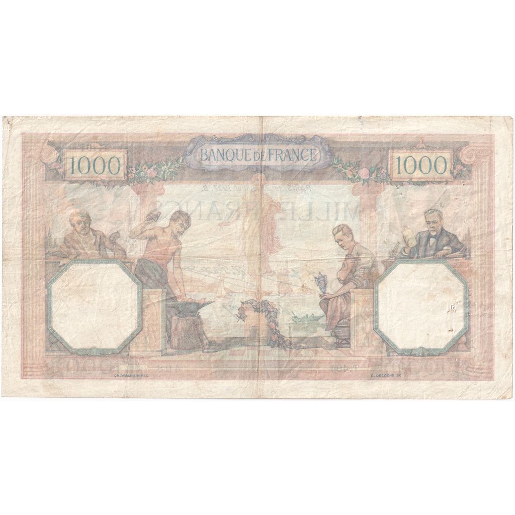 France, 1000 Francs, Cérès et Mercure, 1927-07-23, TTB