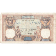France, 1000 Francs, Cérès et Mercure, 1927-02-12, O.5, VF(20-25)