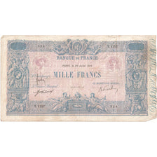 France, 1000 Francs, Bleu et Rose, 1918-07-20, T.1157, VF(20-25)
