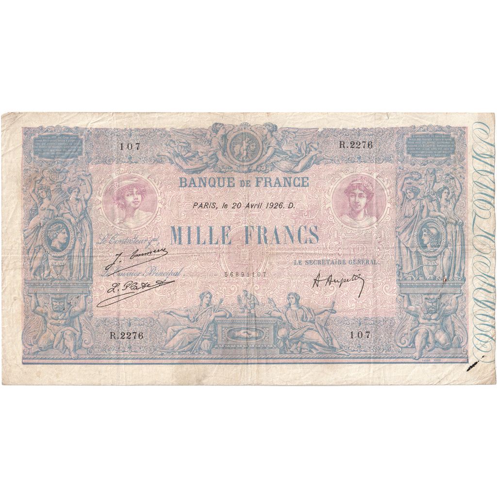 France, 1000 Francs, Bleu et Rose, 1926-04-20, R.2276, TB+