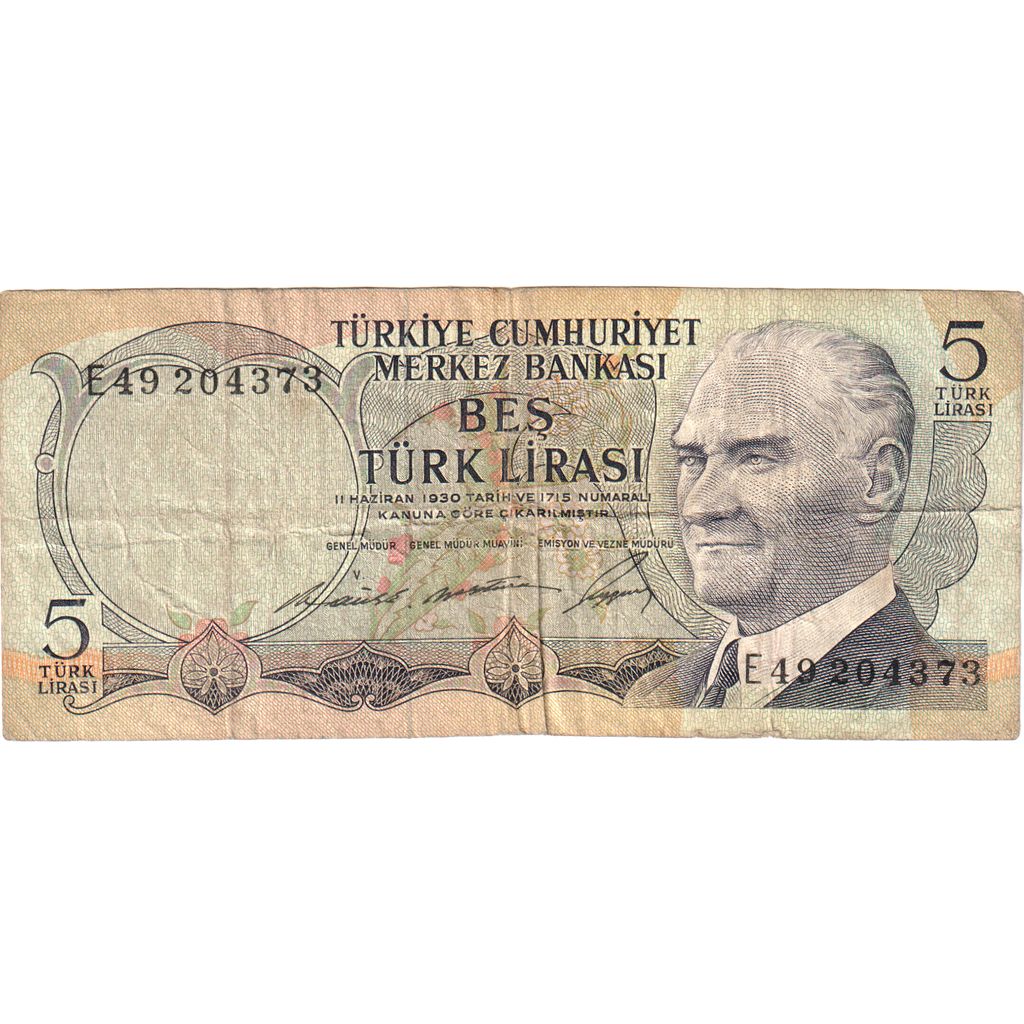 Turquia, 5 Lira, VF(30-35)
