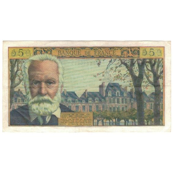 Francja, 5 Nouveaux Francs, Victor Hugo, 1965, 1965-10-07, AU(50-53)