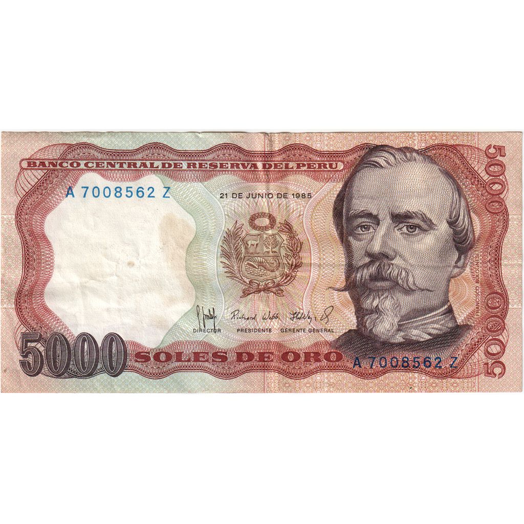 Perù, 5000 Soles De Oro, 1985-06-21, BB