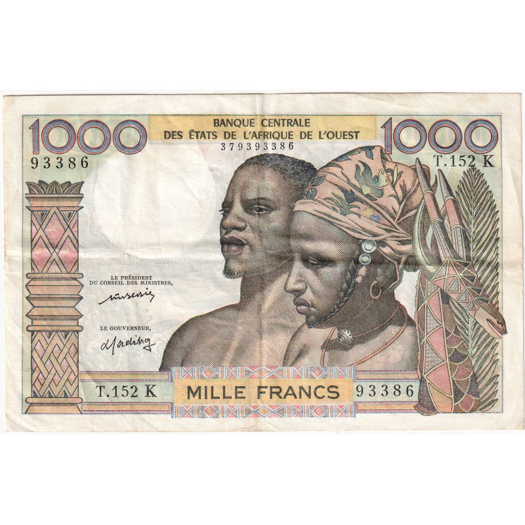 Stati dell'Africa occidentale, 1000 Francs, MB+