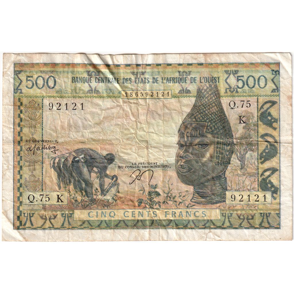 West African States, 500 Francs, VF(20-25)
