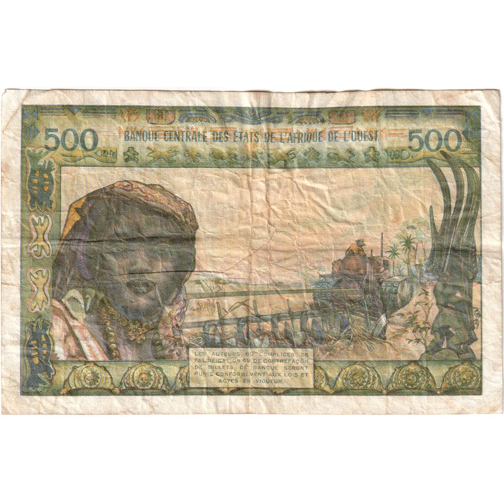 West African States, 500 Francs, VF(20-25)