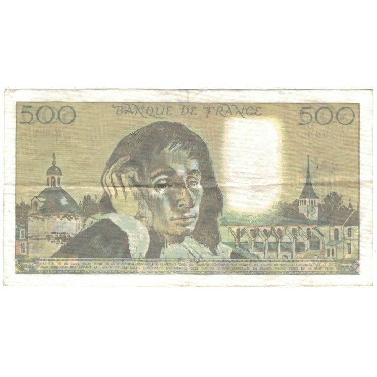 France, 500 Francs, Pascal, 1989, BRUNEEL, BONARDIN, VIGIER, 1989-03-02