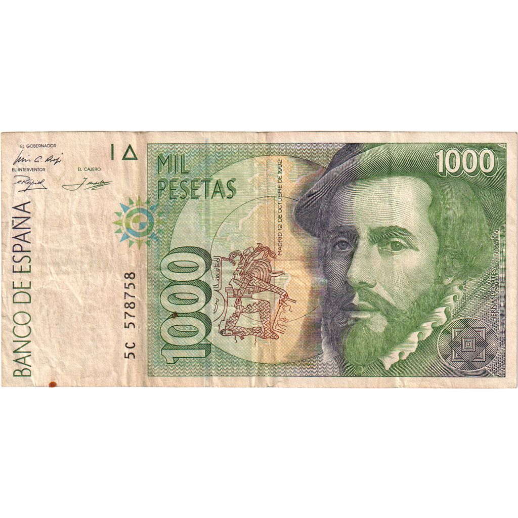 Spanje, 1000 Pesetas, 1992-10-12, TB