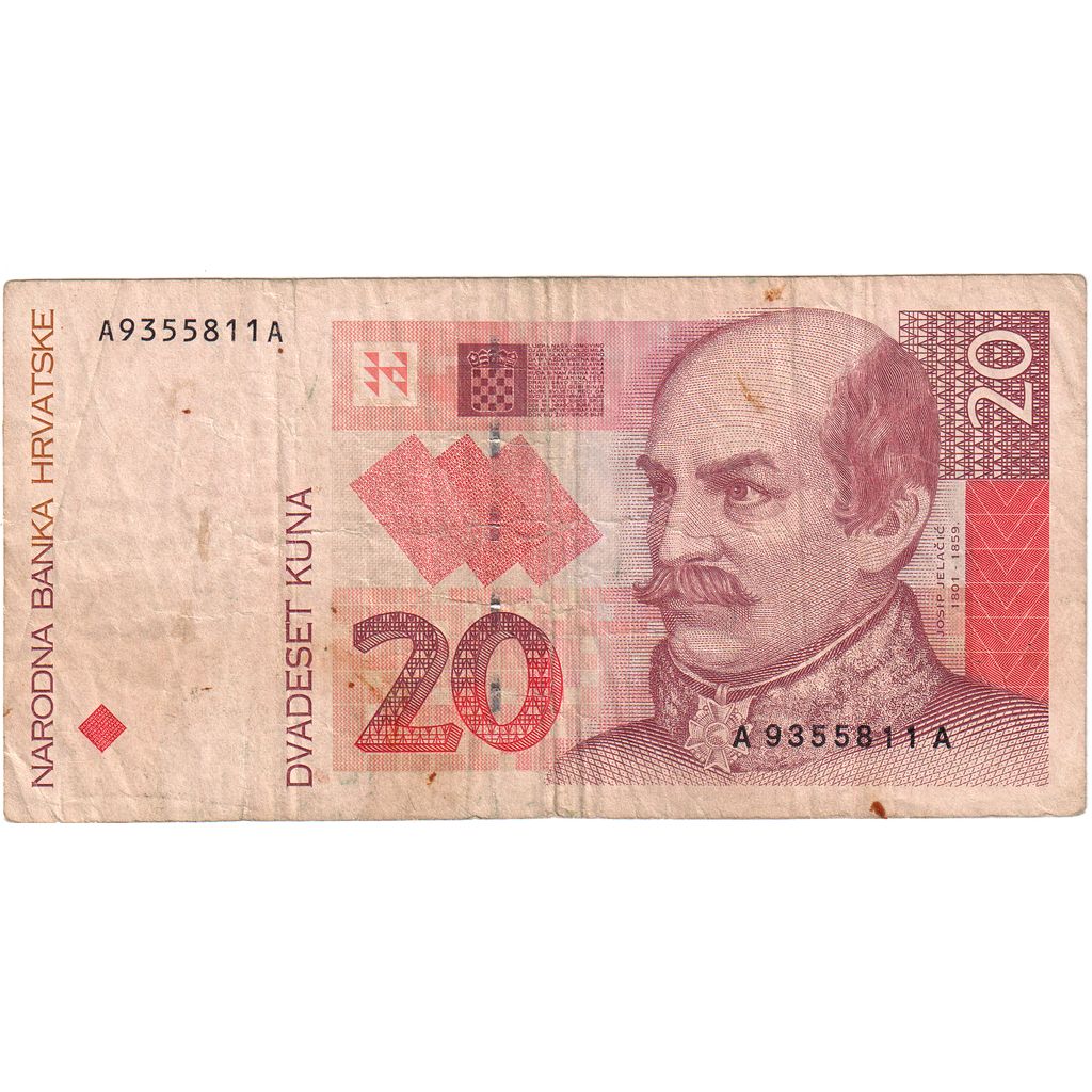 Croatia, 20 Kuna, 1993-10-31, VF(20-25)
