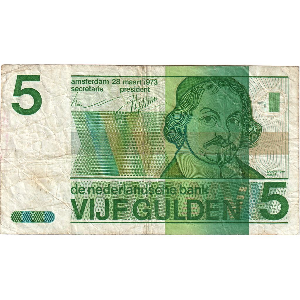 Países Bajos, 5 Gulden, 1973-03-28, BC+