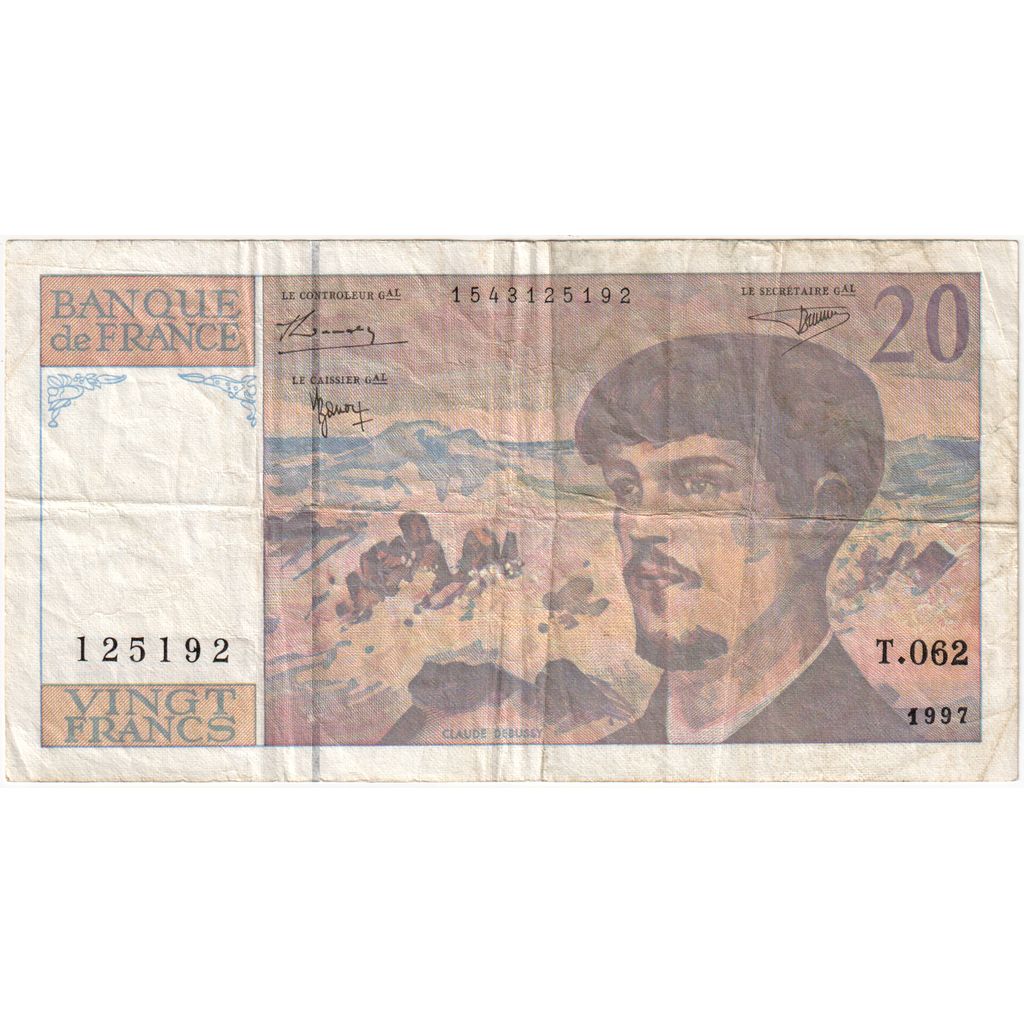 France, 20 Francs, Debussy, T.062, TB+