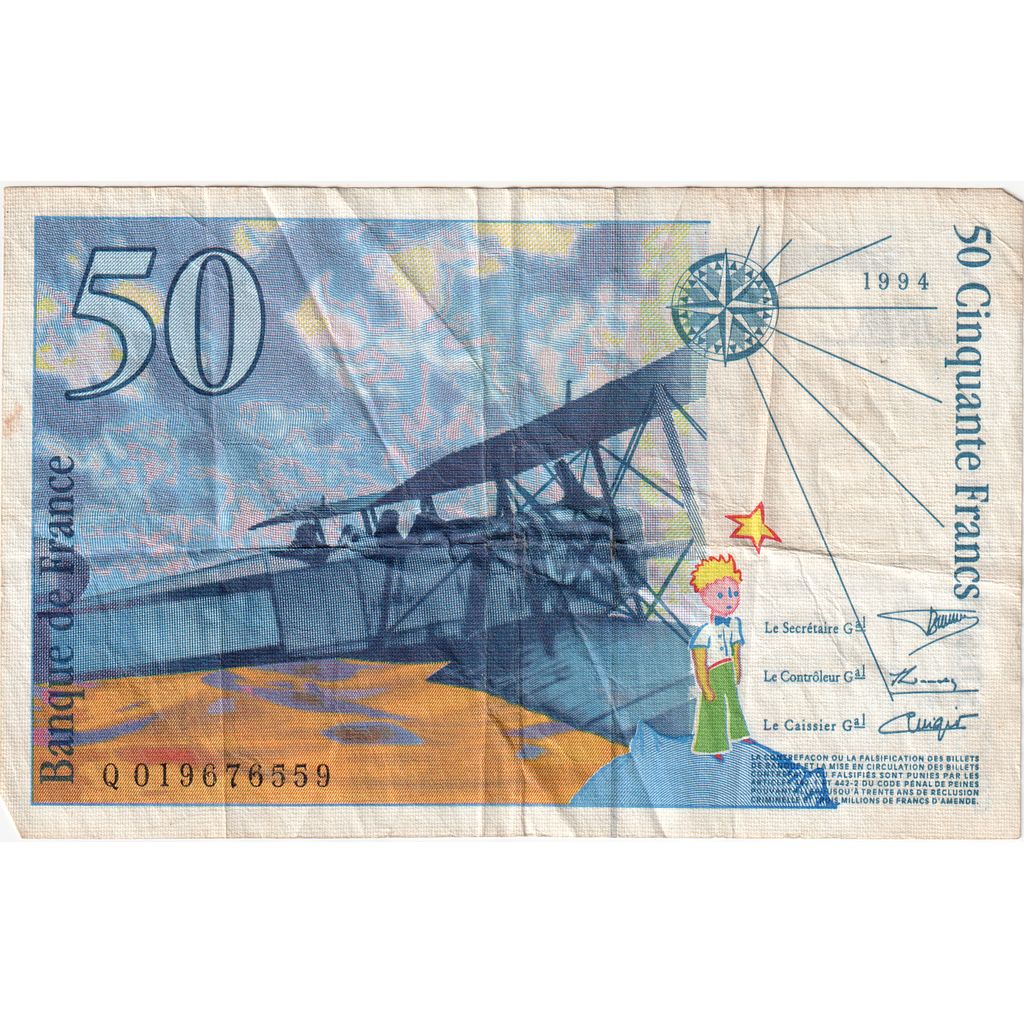 Francia, 50 Francs, St Exupéry, Q019676559, BC+