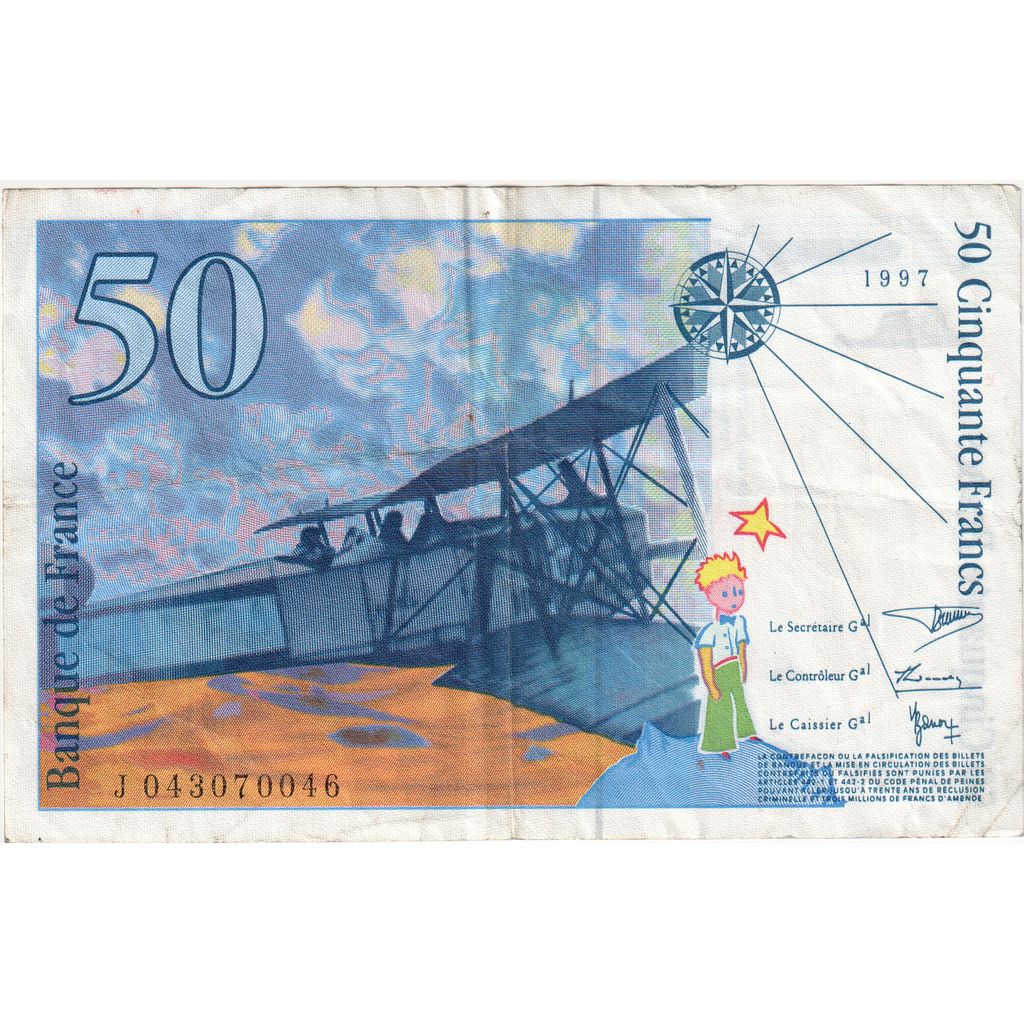 France, 50 Francs, St Exupéry, J043070046, EF(40-45)