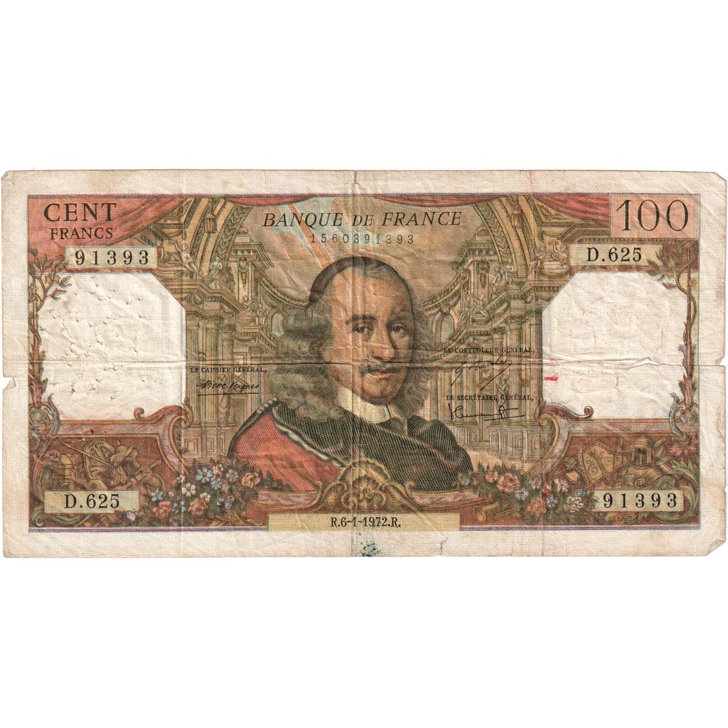 Francia, 100 Francs, Corneille, 1972-01-06, D.625, BC