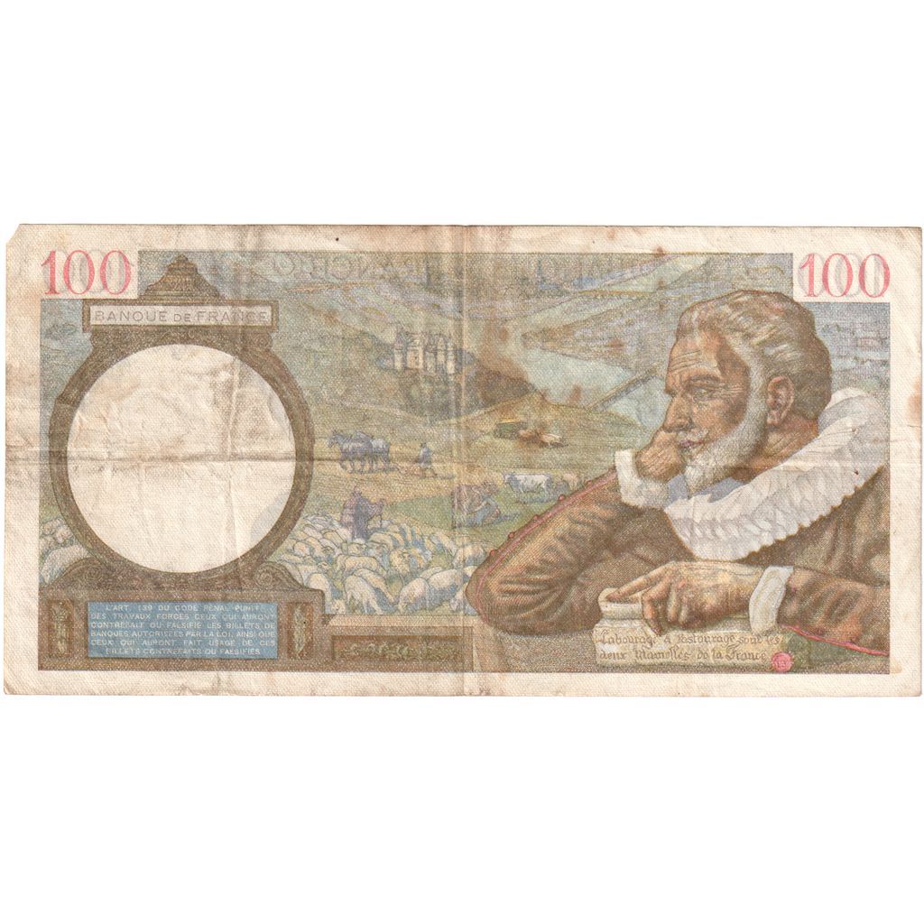 Francia, 100 Francs, Sully, 1942-04-23, Y.30255, MB