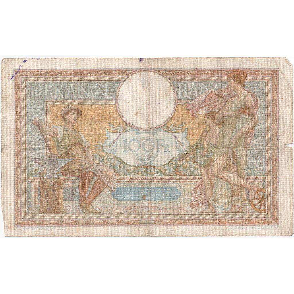 France, 100 Francs, Luc Olivier Merson, 1938-03-31, U.58435, VF(20-25)