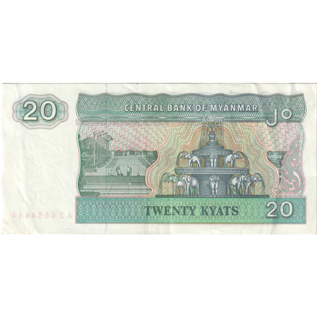 Myanmar, 20 Kyats, UNC(65-70)