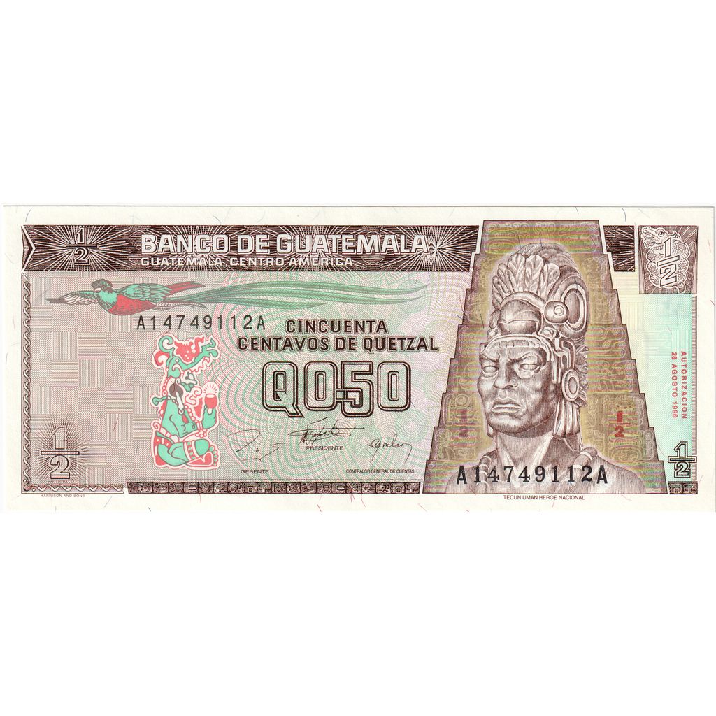 Guatemala, 1/2 Quetzal, 1996-08-28, NIEUW