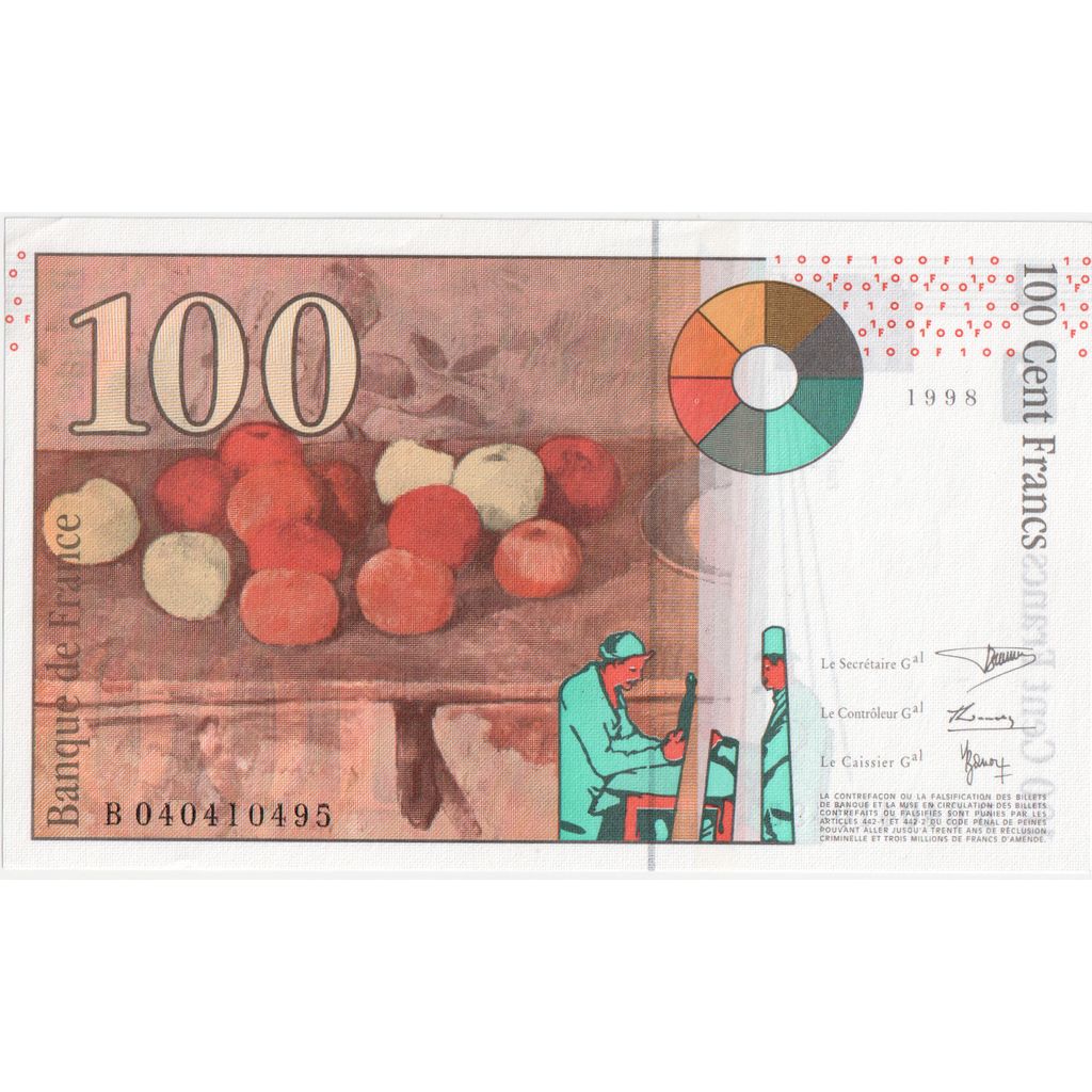 France, 100 Francs, Cézanne, B040410495, UNC(65-70)