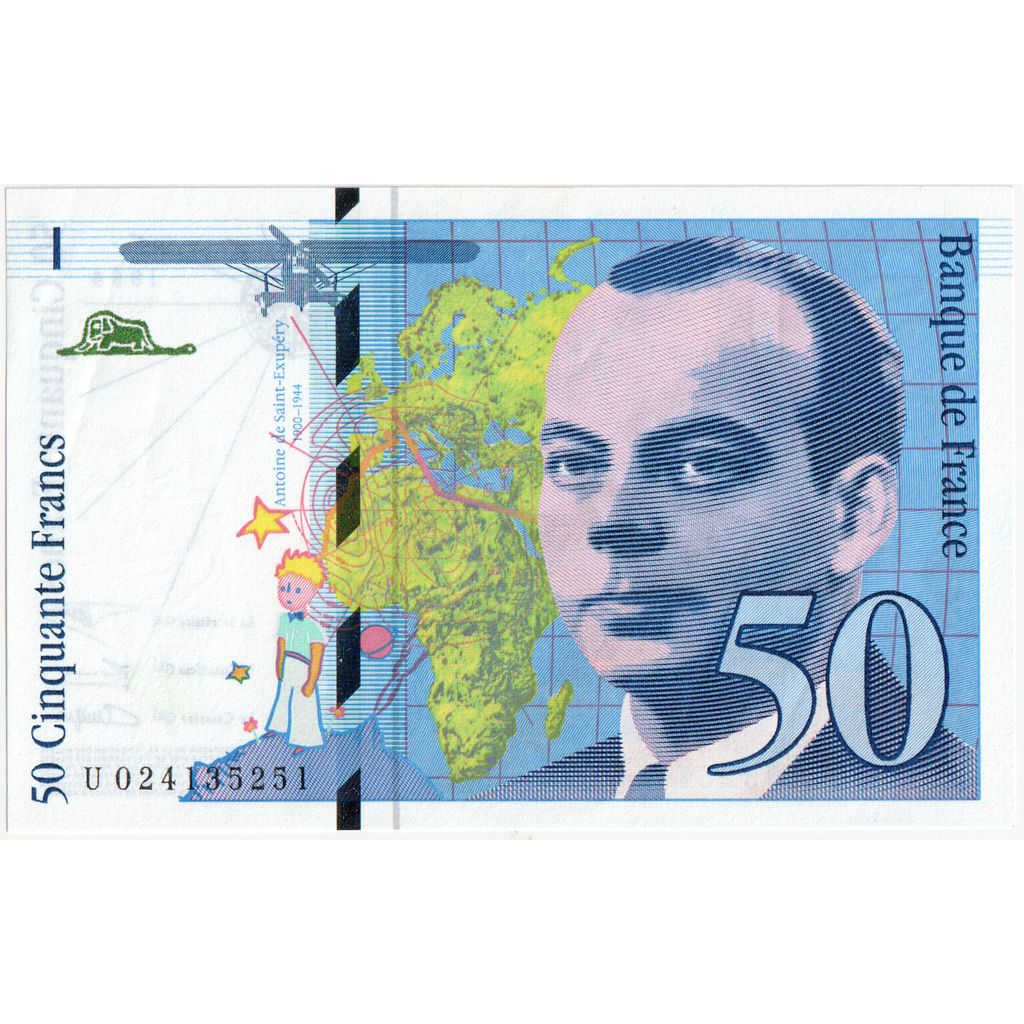 France, 50 Francs, St Exupéry, U024135251, UNC(63)