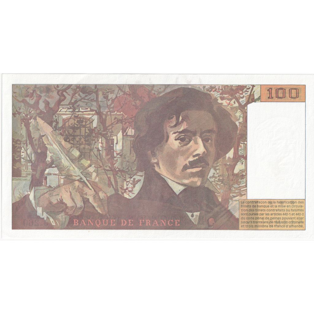 Francia, 100 Francs, Delacroix, 1994, J.260, EBC