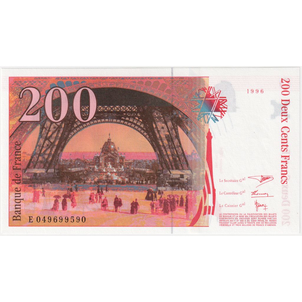 Frankreich, 200 Francs, Eiffel, E049699590, UNZ