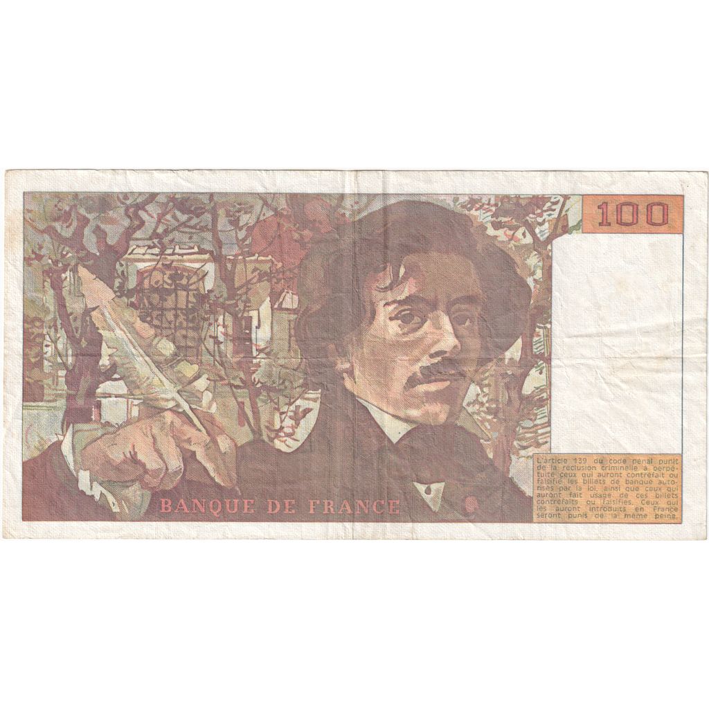 Francia, 100 Francs, Delacroix, H.135, MBC