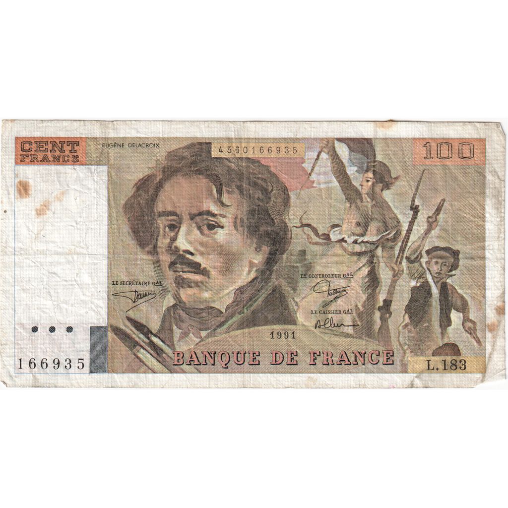 Francia, 100 Francs, Delacroix, L.183, MB