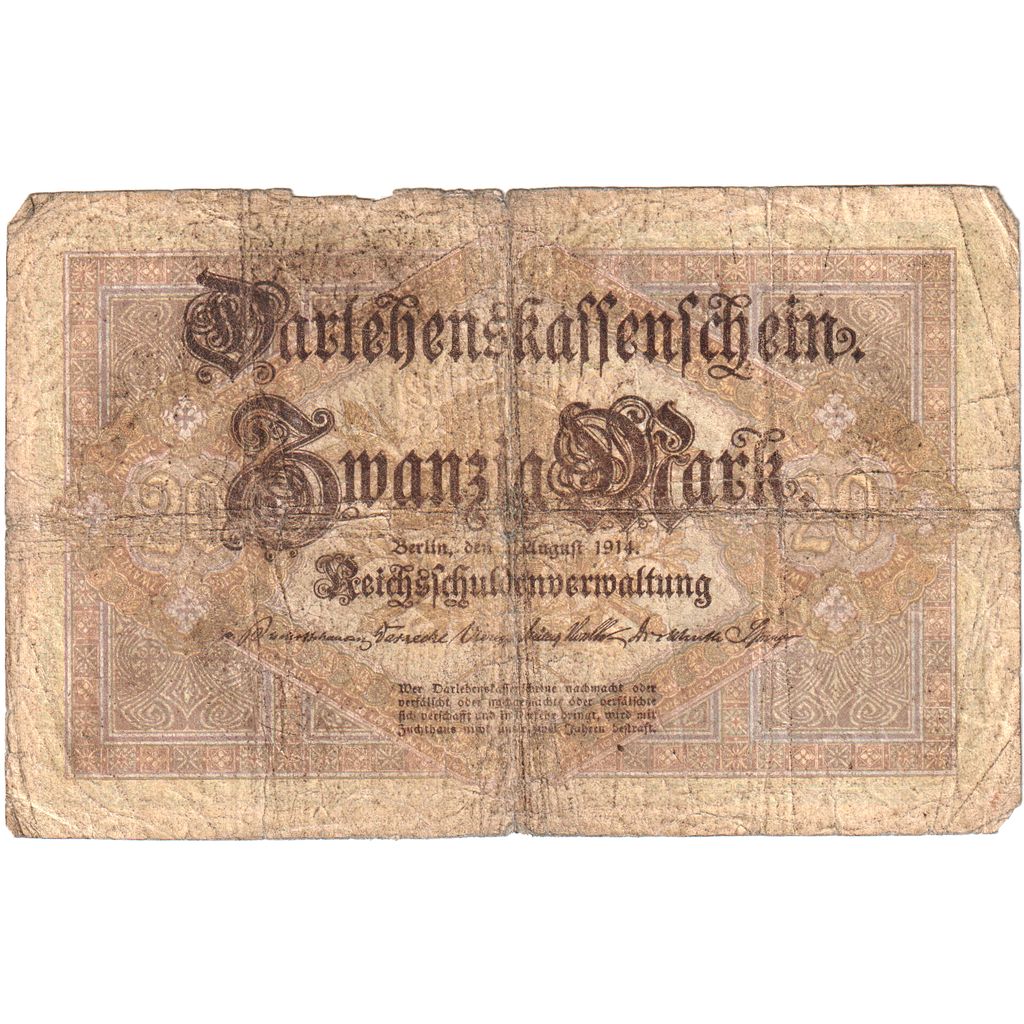 Germania, 20 Mark, 1914-08-05, MB