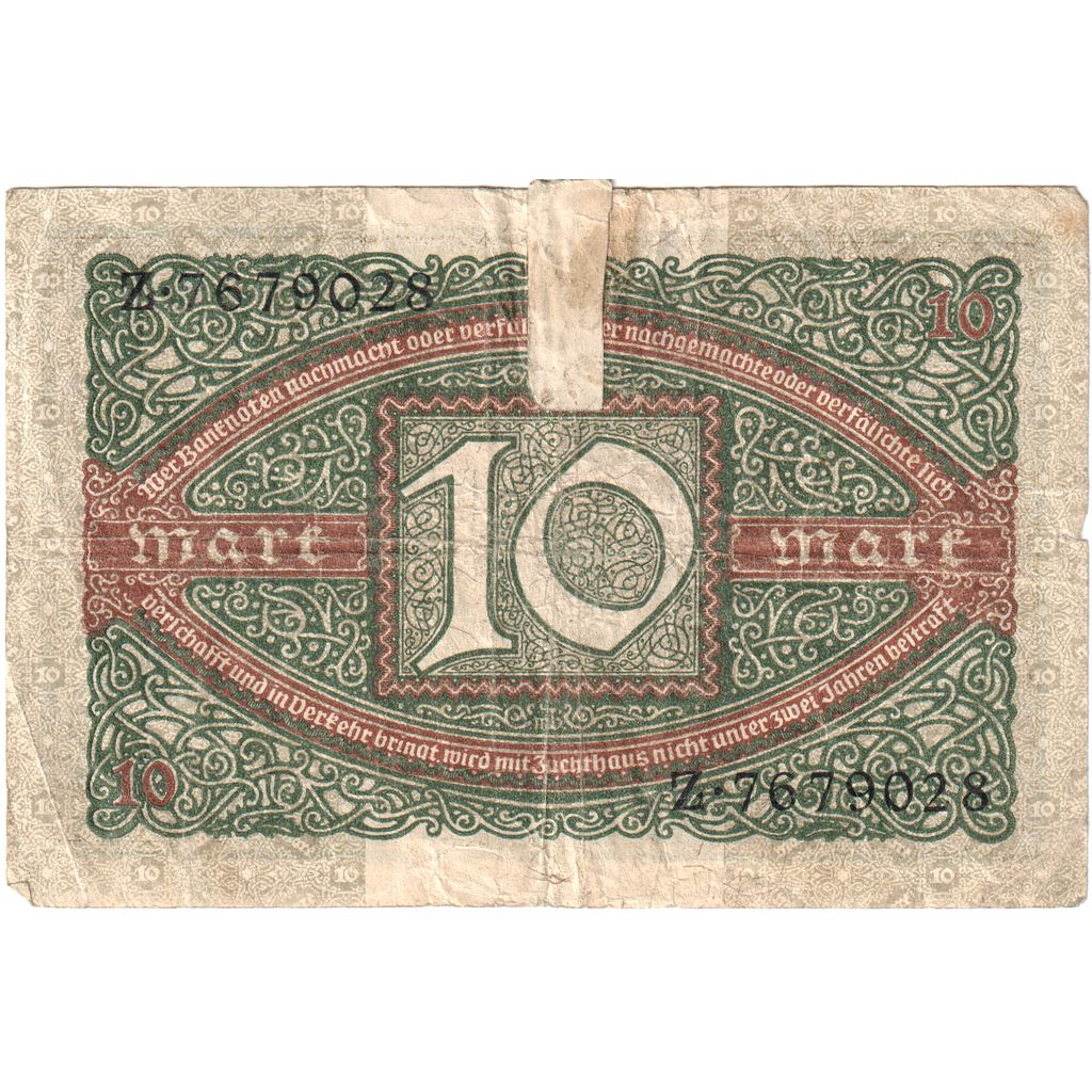Allemagne, 10 Mark, 1920-02-06, TB