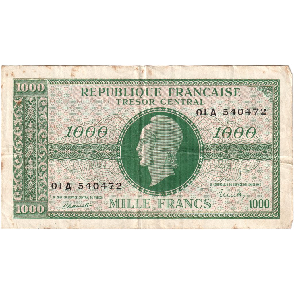 Frankreich, 1000 Francs, Marianne, 01A, SS