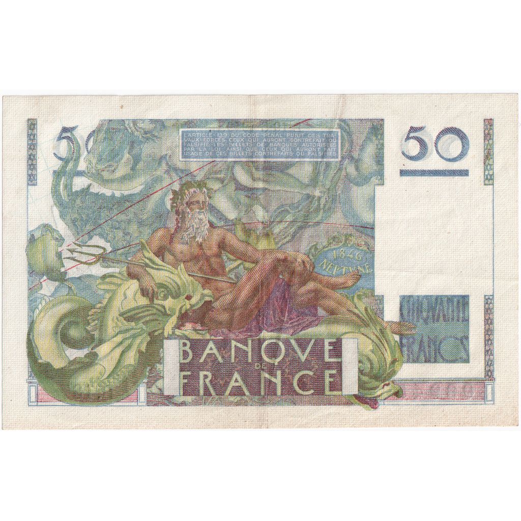 França, 50 Francs, Le Verrier, 1949-05-19, B.137, UNC(60-62)