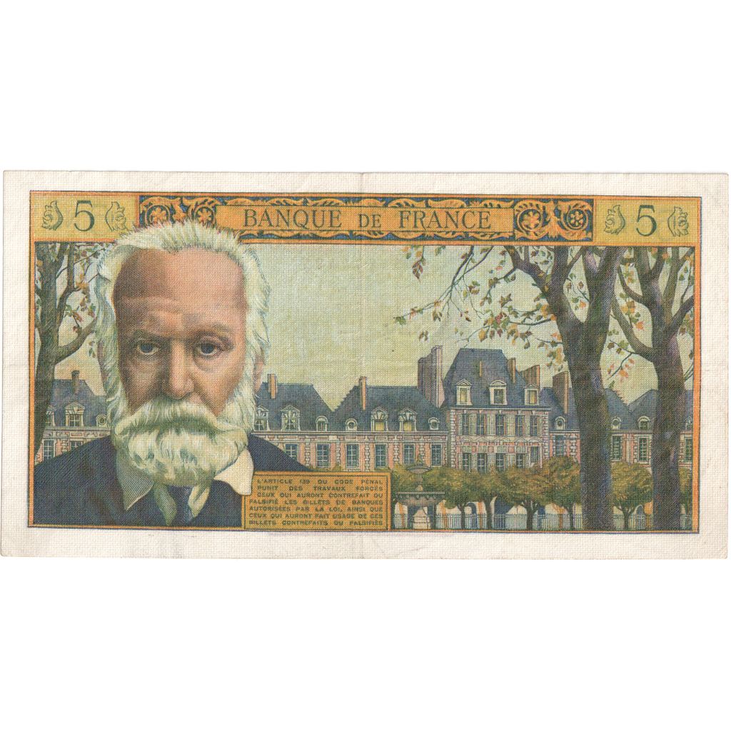 Francia, 5 Nouveaux Francs, Victor Hugo, 1965-05-06, Z.142, BB