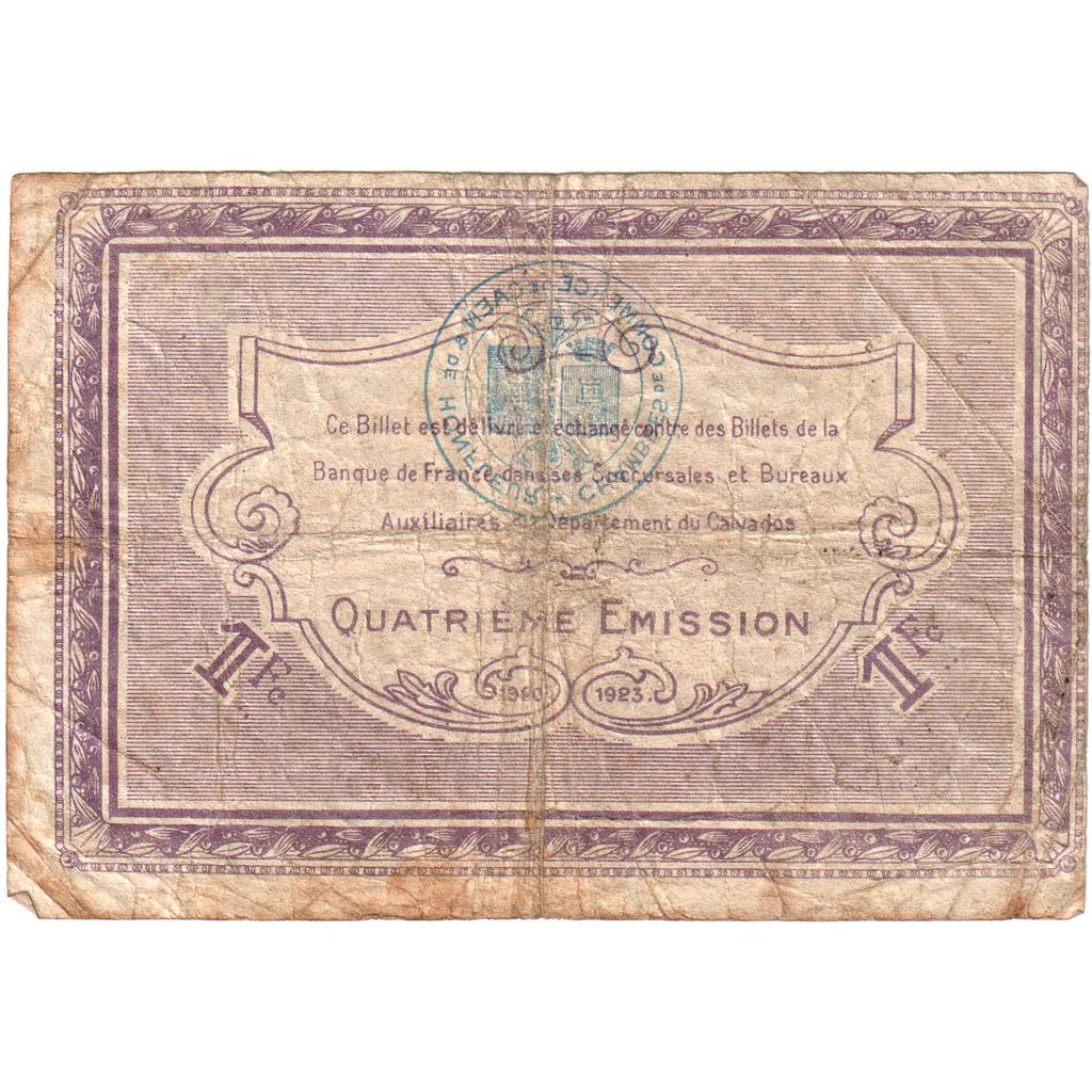 France, 1 Franc, 046073, Caen et Honfleur, TB, Pirot:34-22