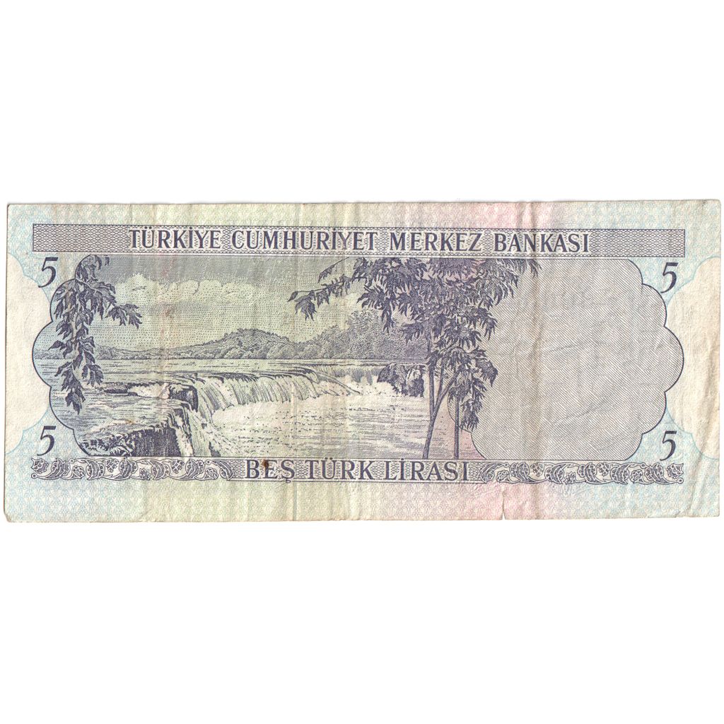 Turkey, 5 Lira, 1968-01-08, VF(20-25)