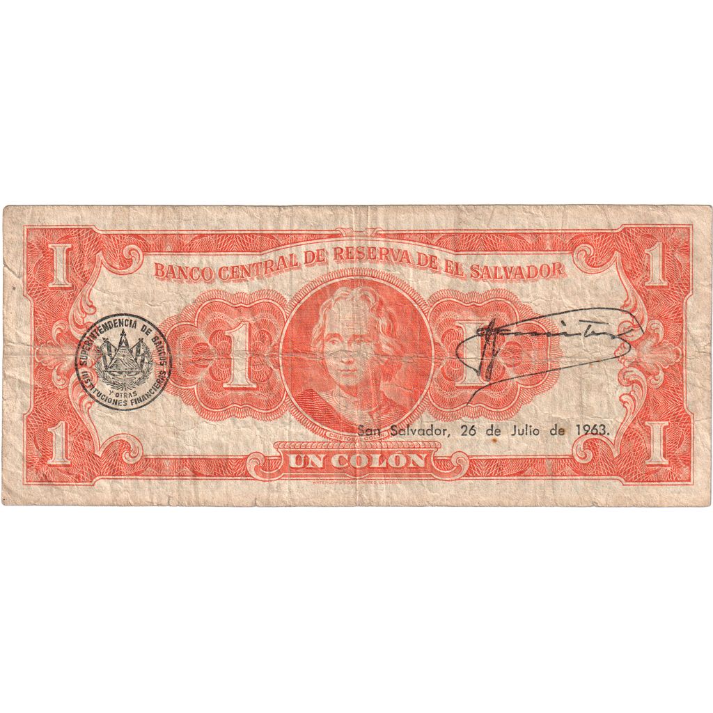 El Salvador, 1 Colon, 1960-08-17, BC