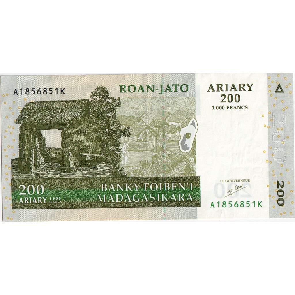 Banconote, Madagascar, 200 Ariary, 2004-2006, KM:87a, 2004, FDS
