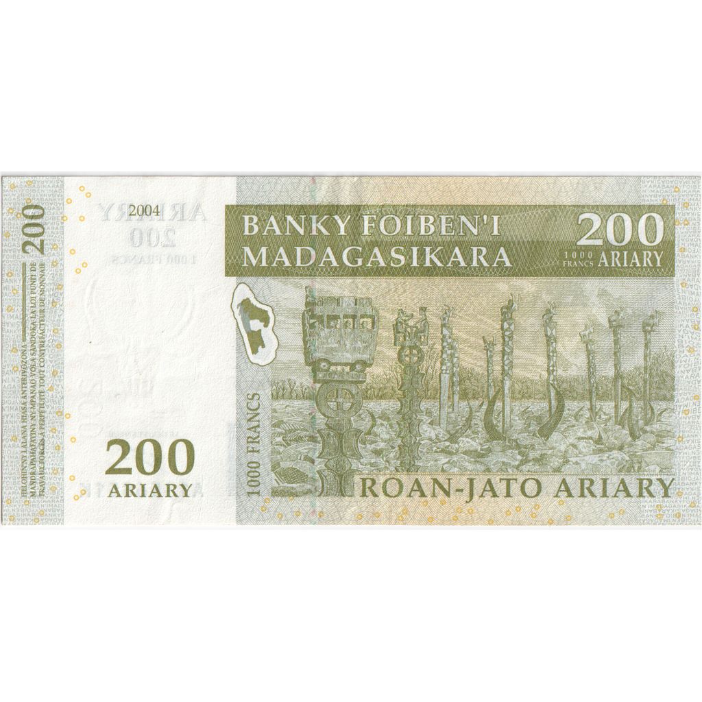 Banconote, Madagascar, 200 Ariary, 2004-2006, KM:87a, 2004, FDS