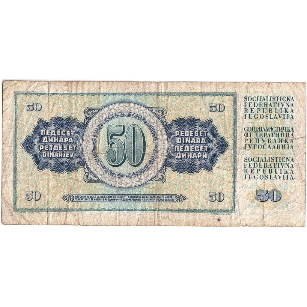 Yugoslavia, 50 Dinara, 1968-05-01, VF(20-25)