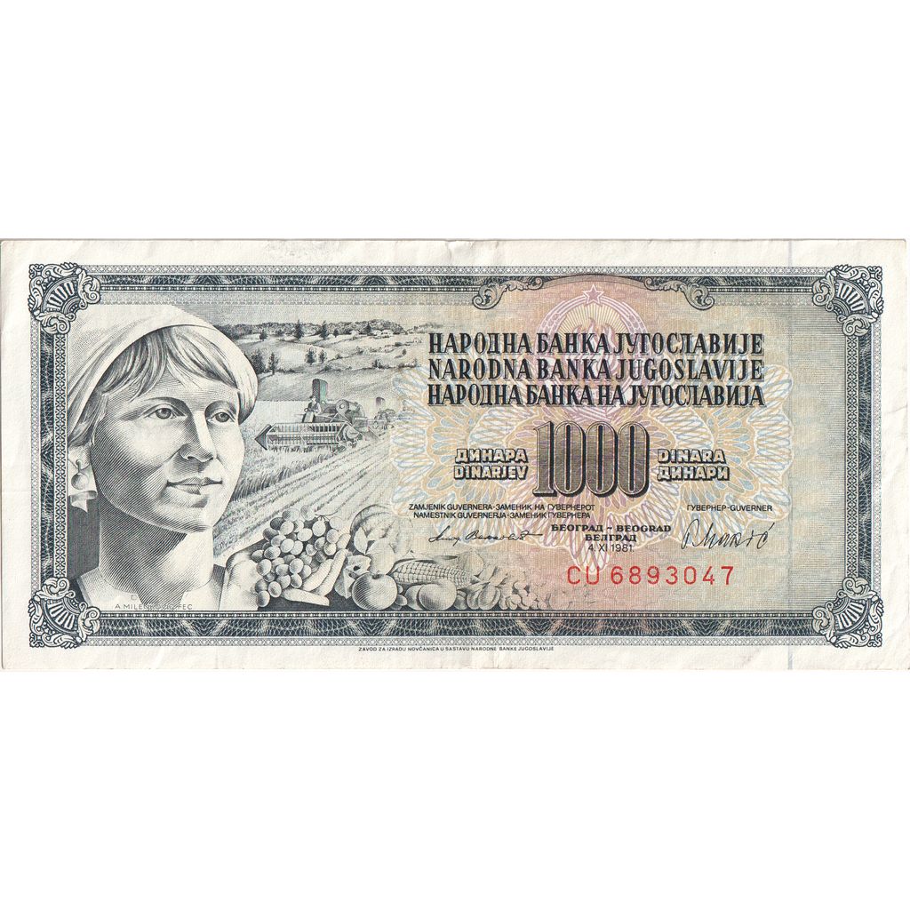 Jugoslawien, 1000 Dinara, 1981-11-04, VZ