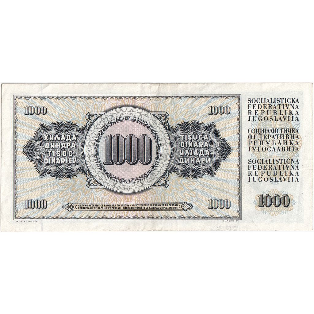 Jugoslawien, 1000 Dinara, 1981-11-04, VZ