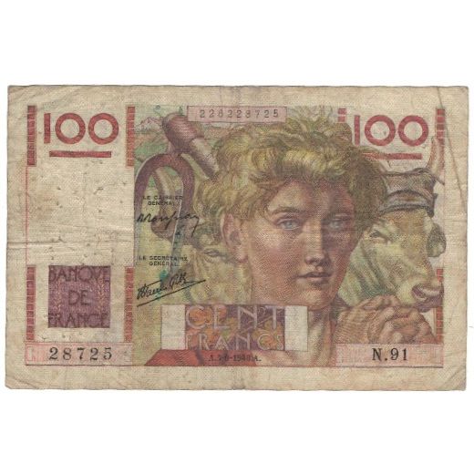 Francia, 100 Francs, 1946, 1946-09-05, MB, Fayette:28.8, KM:128a
