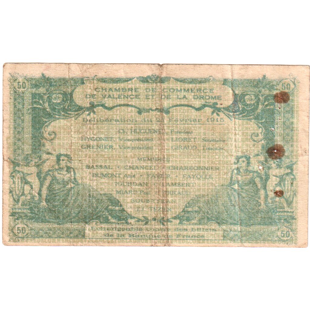 Frankreich, Valence, 50 Centimes, 1915-02-23, S, Pirot:127-6