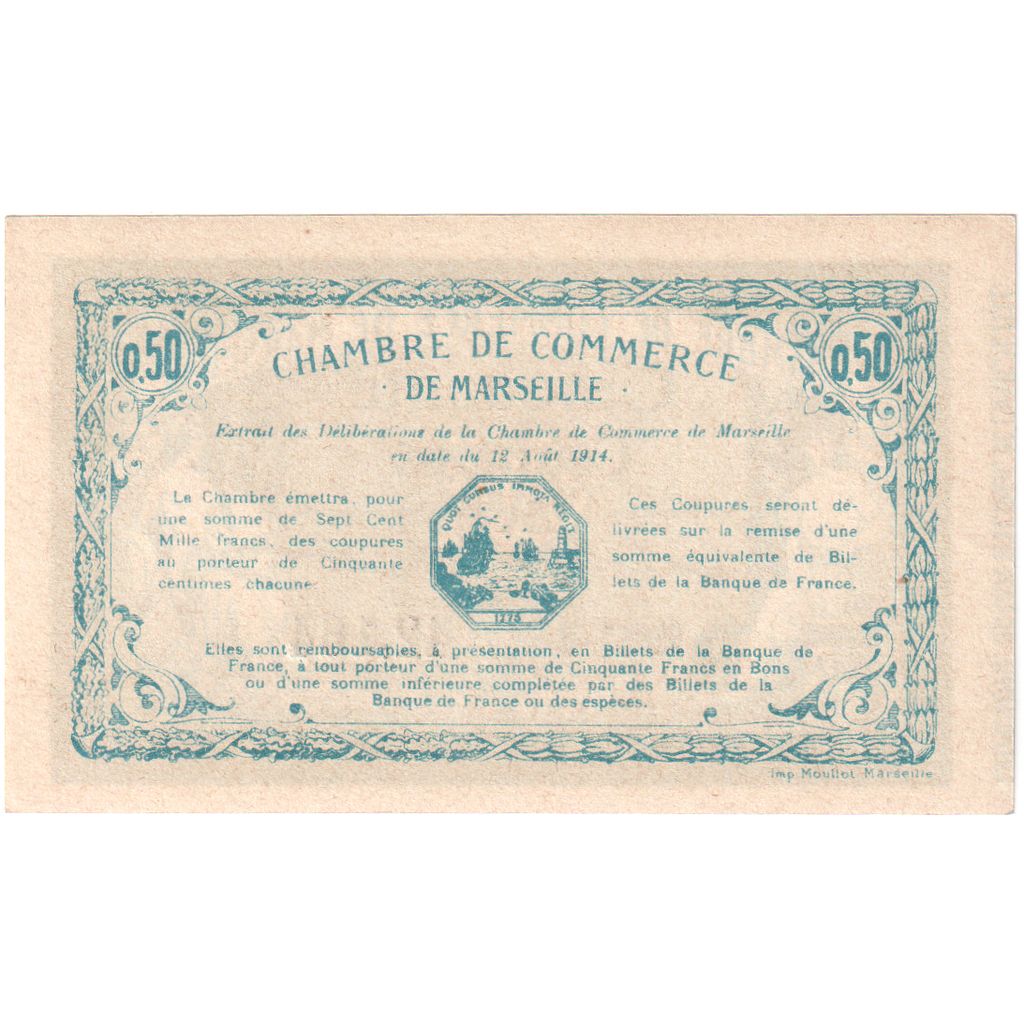 France, Marseille, 50 Centimes, 1915, TB, Pirot:79-45