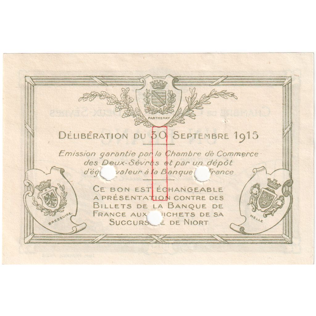 France, Deux-Sèvres, 1 Franc, 1916, VF(30-35), Pirot:93-8