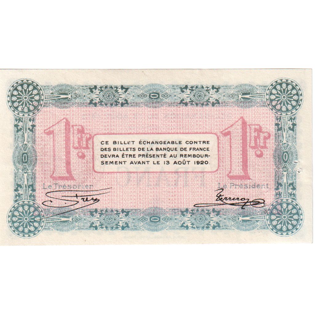 France, 1 Franc, 1917-10-24, SERIE 101 7075, SUP, Pirot:10-12