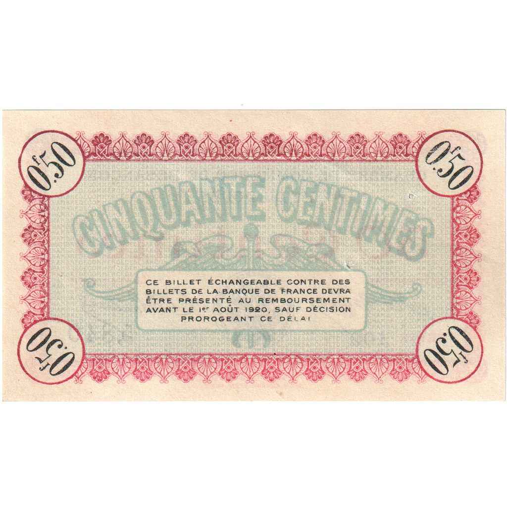 Francja, 50 Centimes, 1915-08-02, UNC(65-70), Pirot:25-1