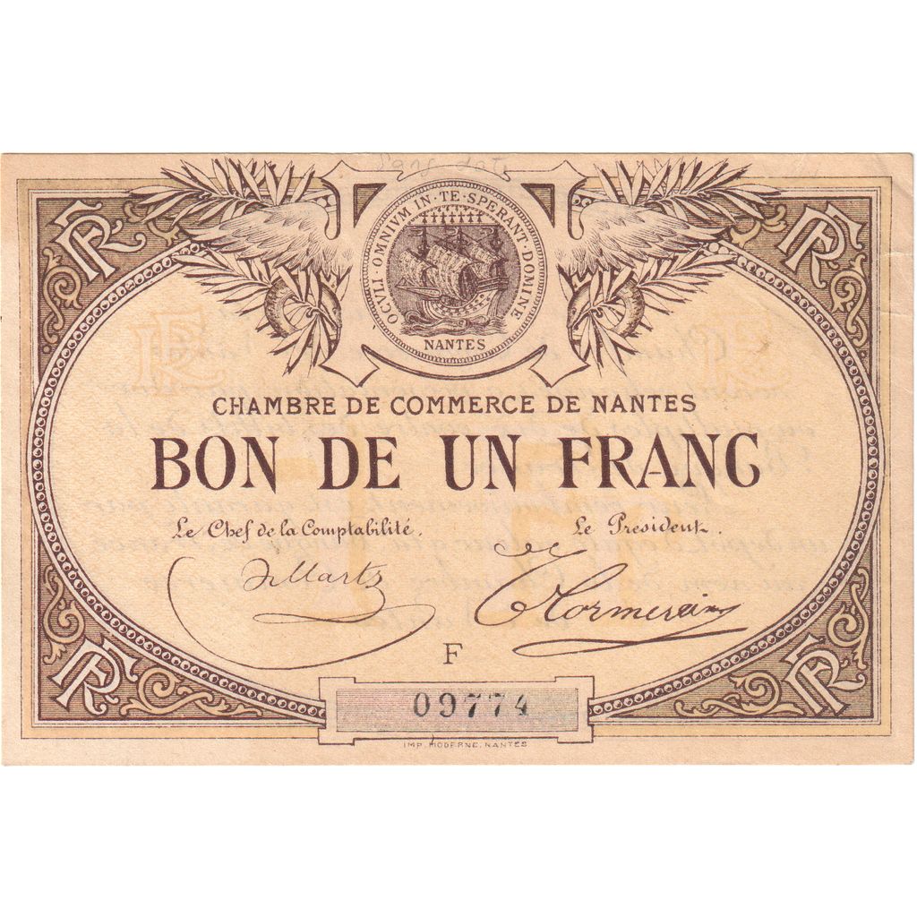 Frankreich, 1 Franc, SS, Pirot:88-5