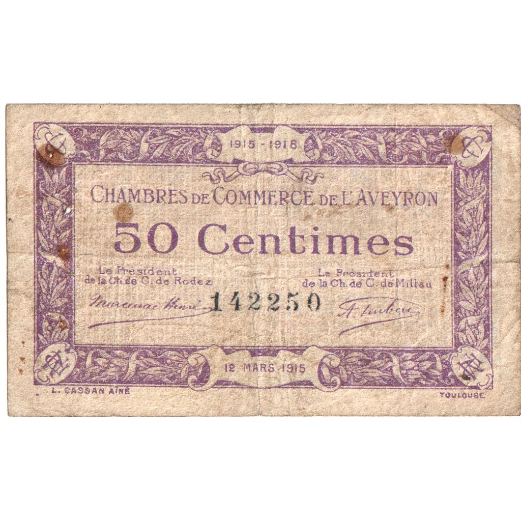 Frankrijk, 50 Centimes, 1915-03-12, TB, Pirot:108-1